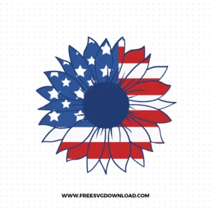 American Flag Sunflower SVG