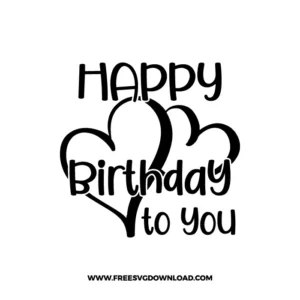 Happy Birthday To You Heart Outline
