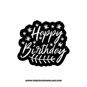 Happy Birthday Floral Script