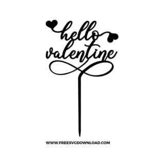 Hello Valentine Cake Topper