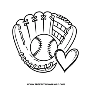 Softball Glove Heart SVG