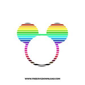 Mickey Monogram Rainbow Lines