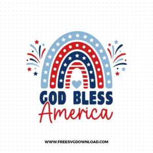 God Bless America Rainbow Fireworks SVG