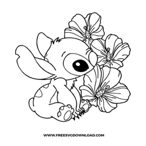 Stitch Hibiscus Flower SVG
