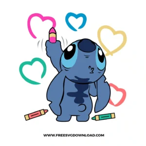 Stitch Drawing Hearts SVG