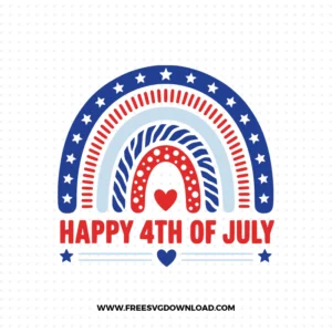 Happy 4th of July Rainbow SVG