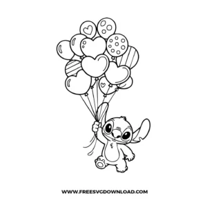 Stitch Balloons Outline SVG