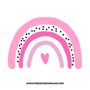 Pink Rainbow with Heart