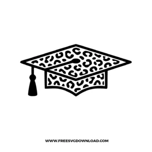 Leopard Graduation Cap Outline