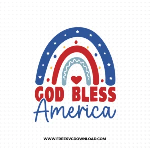 God Bless America Bold Rainbow SVG