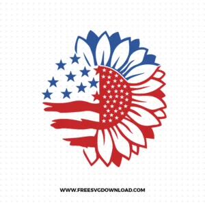 Distressed Patriotic Sunflower SVG
