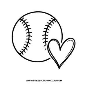 Softball Heart SVG