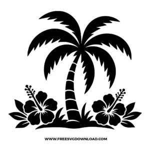 Palm Hibiscus SVG