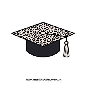 Leopard Print Graduation Cap SVG