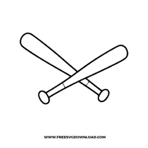 Crossed Softball Bats SVG
