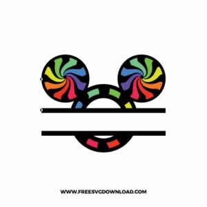 Mickey Split Monogram Rainbow