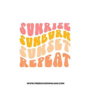 Sunrise Sunburn Sunset Repeat Retro