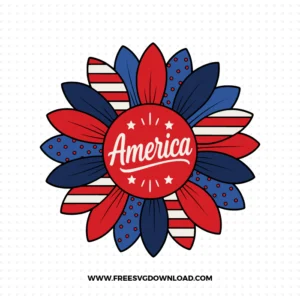 Patriotic Sunflower Monogram SVG