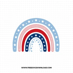 4th of July Stars and Stripes Rainbow SVG